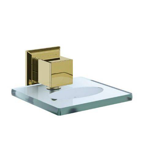 Tamanhos, Medidas e Dimensões do produto Saboneteira em Aço Inox Dourado Ducon Metais GO5021 com Vidro Incolor