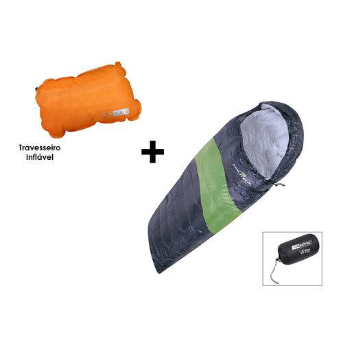 Tamanhos, Medidas e Dimensões do produto Saco Térmico de Dormir Camping Viper NTK + Travesseiro Inflável AZTEQ