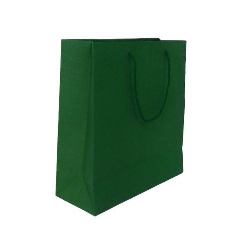 Tamanhos, Medidas e Dimensões do produto Sacola de Papel Verde Escuro 15x14x7cm - 100 Unidades