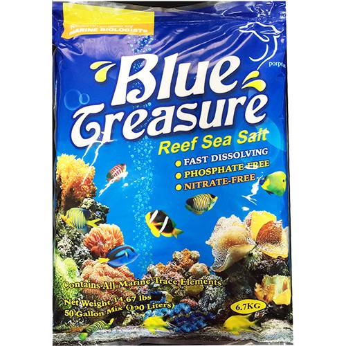 Tamanhos, Medidas e Dimensões do produto Sal Blue Treasure Reef para Peixe 6,7kg