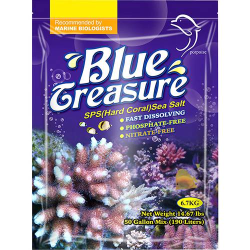 Tamanhos, Medidas e Dimensões do produto Sal Blue Treasure SPS para Peixe 6,7kg