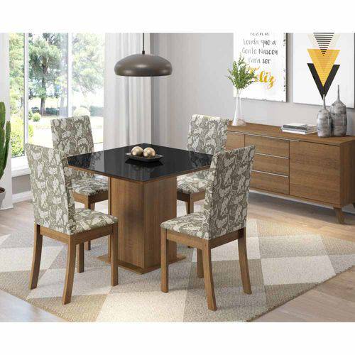 Tamanhos, Medidas e Dimensões do produto Sala de Jantar Édina Mesa com 4 Cadeiras e Buffet - Rustic/floral