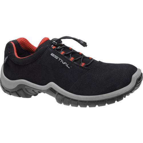 Tamanhos, Medidas e Dimensões do produto Sapato de Segurança com Bico de PVC Preto e Vermelho Estival EN1002 1S2
