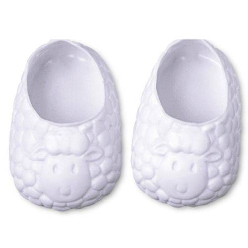 Tamanhos, Medidas e Dimensões do produto Sapato para Boneca – Modelo Pantufa 5cm – Little Mommy – Branco - Laço de Fita