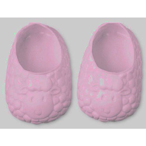 Tamanhos, Medidas e Dimensões do produto Sapato para Boneca – Modelo Pantufa 5cm – Little Mommy – Rosa - Laço de Fita