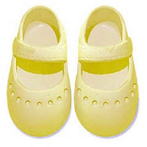 Tamanhos, Medidas e Dimensões do produto Sapato para Boneca – Modelo Sapatilha 7cm – Adora Doll - Amarelo – Laço de Fita