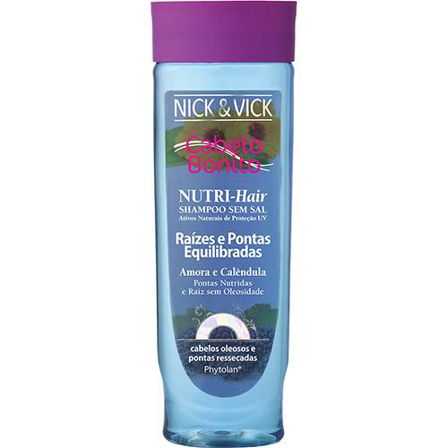 Tamanhos, Medidas e Dimensões do produto Shampoo Nick & Vick Cabelo Bonito Nutri-Hair Amora/Calêndula 300ml
