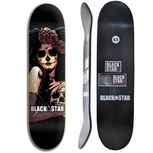 Tamanhos, Medidas e Dimensões do produto Shape de Skate Black Star Chica 8.0