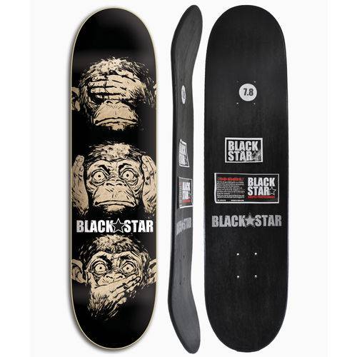 Tamanhos, Medidas e Dimensões do produto Shape de Skate Black Star Sentidos 7.8