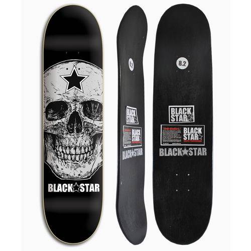 Tamanhos, Medidas e Dimensões do produto Shape de Skate Black Star Skull 8.2