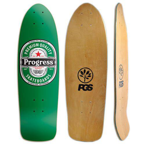 Tamanhos, Medidas e Dimensões do produto Shape de Skate Cruiser Tail Progress - Pgs - Cerveja