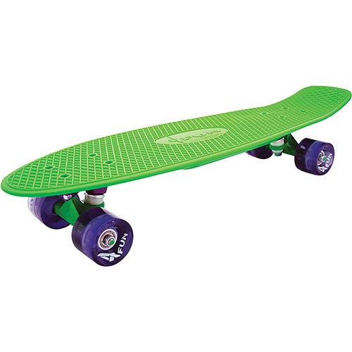 Tamanhos, Medidas e Dimensões do produto Skate Cruisers 4Fun Green 27 Led - 4 Fun Skateboards