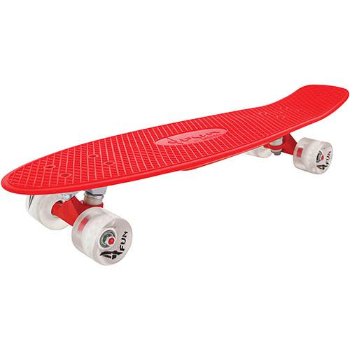 Tamanhos, Medidas e Dimensões do produto Skate Cruisers 4Fun Red 27 Led - 4 Fun Skateboards