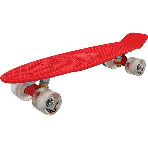 Tamanhos, Medidas e Dimensões do produto Skate Cruisers 4Fun Red 22 Led - 4 Fun Skateboards