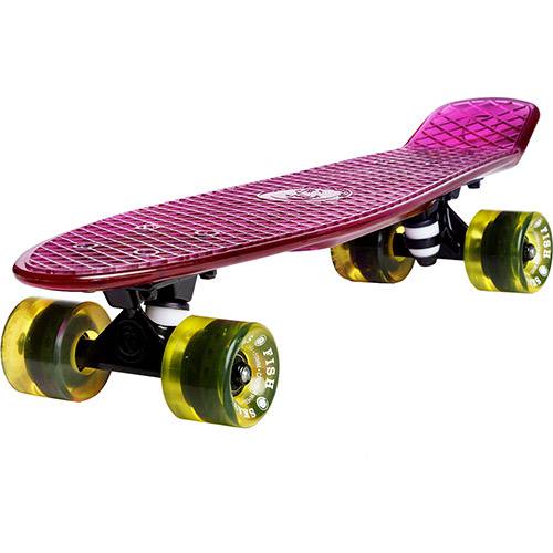 Tamanhos, Medidas e Dimensões do produto Skate Fish Skateboards Cruiser Lilás Transparente 22"