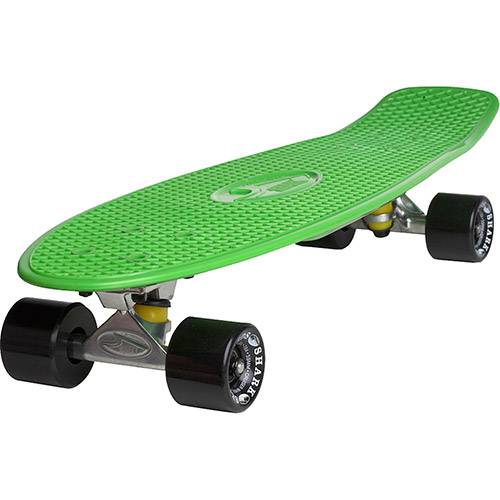 Tamanhos, Medidas e Dimensões do produto Skate Fish Skateboards Cruiser Shark Verde e Preto 27''