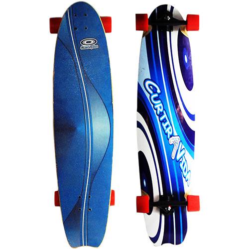 Tamanhos, Medidas e Dimensões do produto Skate Longboard CAV Curtir a Vida Shape Tail Fish Azul