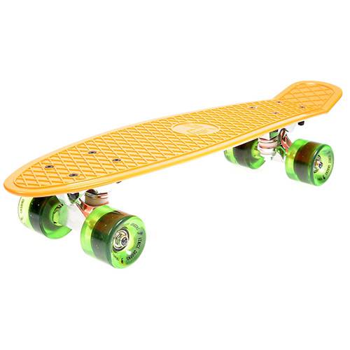 Tamanhos, Medidas e Dimensões do produto Skate Venice Origens 22 - Laranja com Rodas Verdes Transparentes