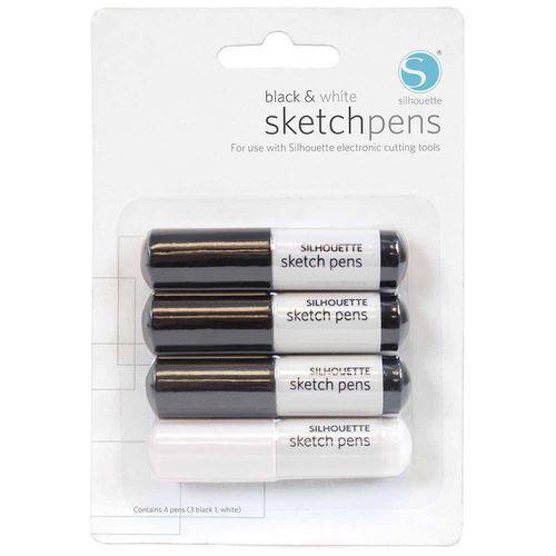 Tamanhos, Medidas e Dimensões do produto Sketch Pens Silhouette – Black White com 04 Unidades de Canetas para Silhouette Silh-Pen-Blk