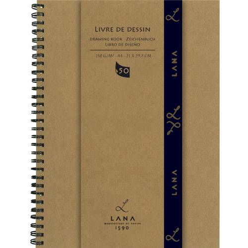 Tamanhos, Medidas e Dimensões do produto Sketchbook Livre de Dessin 150 G/m² A-4 com 50 Folhas com Espiral Lana
