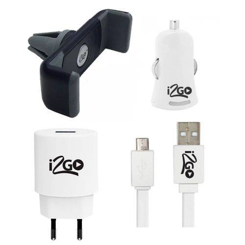 Tamanhos, Medidas e Dimensões do produto Smart Kit Android e Outros I2Go de Carregamento Veicular Suporte Cabo USB Branco