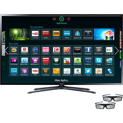 Tamanhos, Medidas e Dimensões do produto Smart TV 3D Samsung 46" LED Full HD 46F6400 - Interaction Ready Dual Core Wi-Fi 2 Óculos 3D