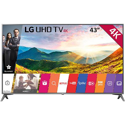 Tamanhos, Medidas e Dimensões do produto Smart TV LED 43" LG 43UJ6565 Ultra HD 4K Conversor Digital Wi-Fi 4 HDMI 2 USB Webos 3.5 Hdr 3 Sound Synk