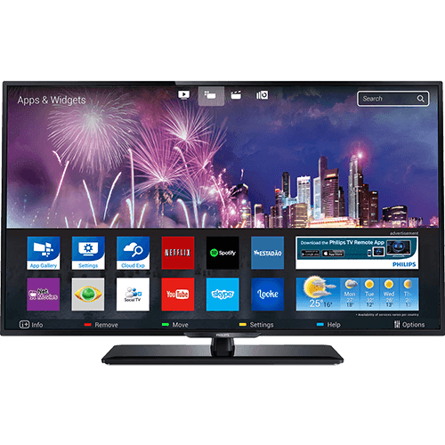 Tamanhos, Medidas e Dimensões do produto Smart TV LED 43'' Philips 43PFG5100 Full HD com Conversor Digital 3 HDMI 1 USB Wi-Fi 120Hz