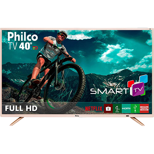 Tamanhos, Medidas e Dimensões do produto Smart TV LED 40" Philco PTV40E21DSWNC Full HD com Conversor Digital 2 HDMI 2 USB Wi-Fi 60Hz - Champagne