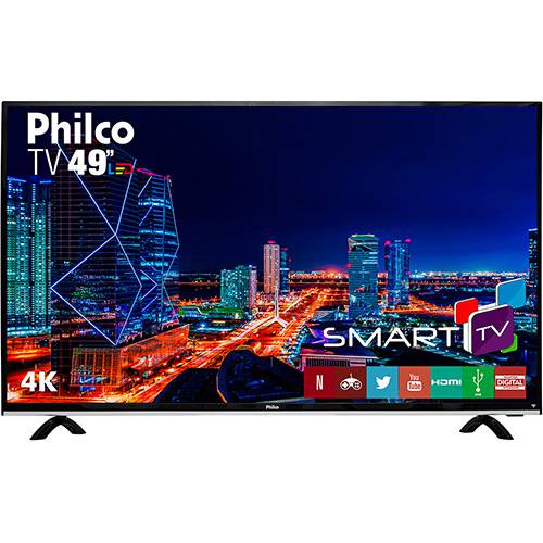 Tamanhos, Medidas e Dimensões do produto Smart TV LED 49" Philco PTV49f68DSWN Ultra HD 4k com Conversor Digital 3 HDMI 1 USB Wi-Fi 60Hz - Preta