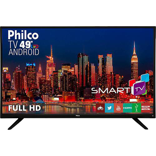 Tamanhos, Medidas e Dimensões do produto Smart TV LED 49" Philco PH49F30DSGWA Full HD com Conversor Digital 2 HDMI 2 USB Wi-Fi