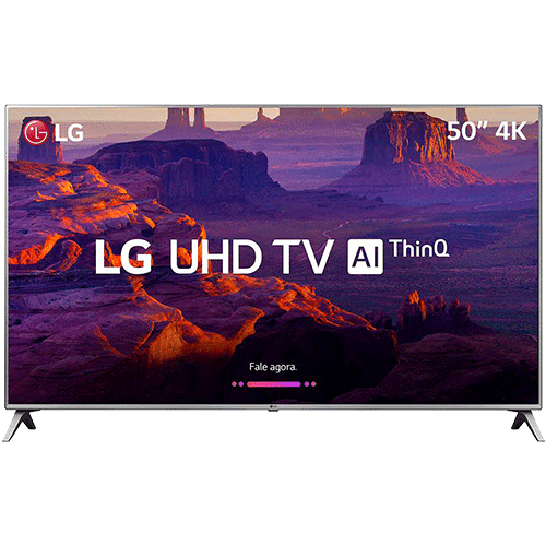 Tamanhos, Medidas e Dimensões do produto Smart TV LED 50" LG 50UK6510 Ultra HD 4k com Conversor Digital 4 HDMI 2 USB Wi-Fi ThinQ AI WebOS 4.0 60Hz Inteligencia Artificial - Prata