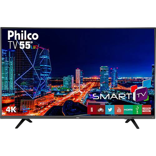 Tamanhos, Medidas e Dimensões do produto Smart TV LED 55" Philco PTV55U21DSWNT UHD 4K com Conversor Digital 3 HDMI 2 USB Wi-Fi Netflix - Titânio