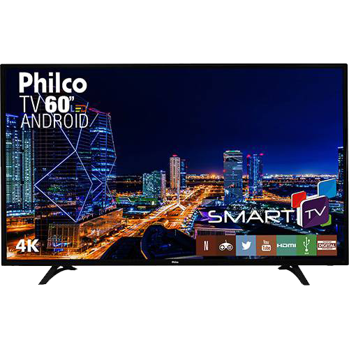 Tamanhos, Medidas e Dimensões do produto Smart TV LED 60" Philco PH60D16DSGWN Ultra HD 4k com Conversor Digital 3 HDMI 2 USB Wi-Fi 60Hz Preta