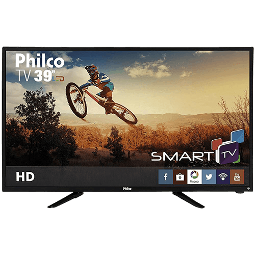 Tamanhos, Medidas e Dimensões do produto Smart TV LED 39" Philco PH39N86DSGW HD com Conversor Digital 3 HDMI 1 USB Wi-Fi Closed Caption e Sleep Timer