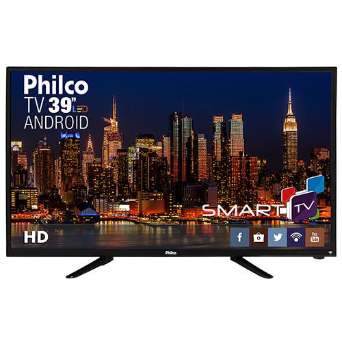 Tamanhos, Medidas e Dimensões do produto Smart TV LED 39" Philco PH39N91DSGWA HD com Conversor Digital 2 HDMI 2 USB Wi-Fi Android