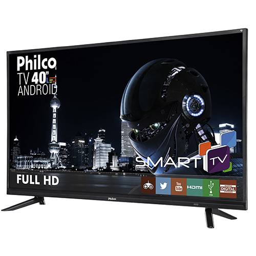 Tamanhos, Medidas e Dimensões do produto Smart TV LED Android 40" Philco PTV40E20DSGWA Full HD com Conversor Digital 2 HDMI 1 USB Wi-Fi 60hz - Preta