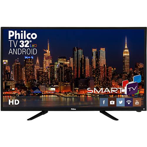 Tamanhos, Medidas e Dimensões do produto Smart TV LED 32" Philco PH32B51DSGWA HD com Conversor Digital 2 HDMI 2 USB Wi-Fi Android - Preta