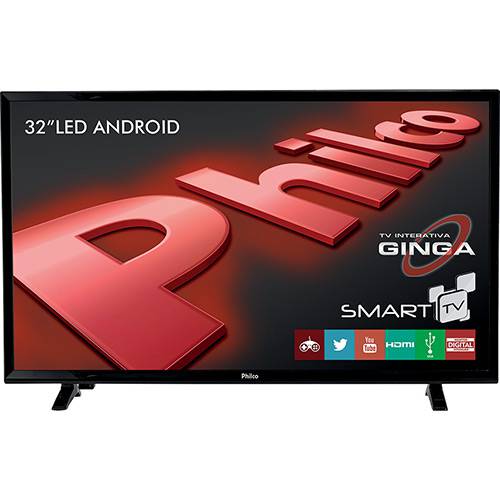 Tamanhos, Medidas e Dimensões do produto Smart TV LED 32" Philco PH32E20DSGWA HD com Conversor Digital 2 USB 2 HDMI Wi-Fi Android - Preta