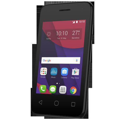 Tamanhos, Medidas e Dimensões do produto Smartphone Alcatel Pixi4 4017f Dual Chip Android 5.1, Tela de 3,5, 5mp, 4gb - Preto/Branco