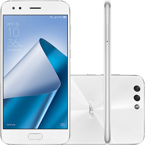 Tamanhos, Medidas e Dimensões do produto Smartphone Asus Zenfone 4 4GB Memória Ram Dual Chip Android Tela 5.5" Snapdragon 64GB 4G Câmera Dual Traseira 12MP + 8MP Câmera Frontal 8MP - Branco