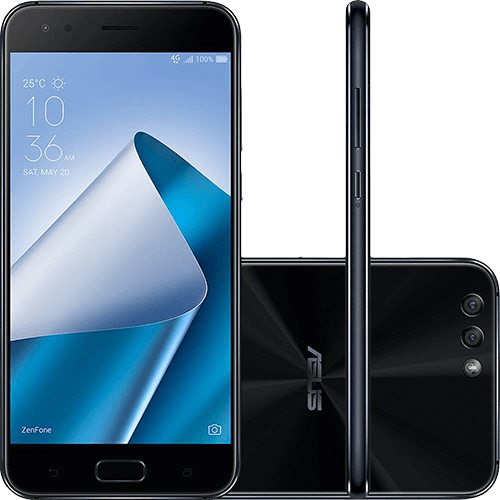Tamanhos, Medidas e Dimensões do produto Smartphone Asus Zenfone 4 6GB Memória Ram Dual Chip Android Tela 5.5" Snapdragon 64GB 4G Câmera Dual Traseira 12MP + 8MP Câmera Frontal 8MP - Preto