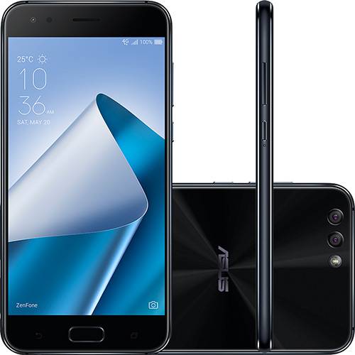 Tamanhos, Medidas e Dimensões do produto Smartphone Asus Zenfone 4 Dual Chip Android 7 Tela 5.5" Qualcomm Snapdragon 128GB 4G Câmera 12 + 8MP (Dual Traseira) - Preto