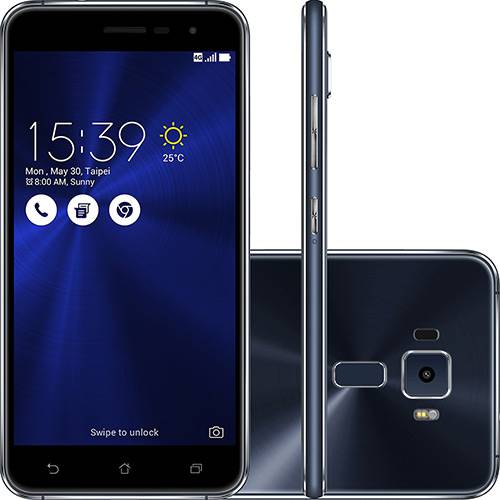 Tamanhos, Medidas e Dimensões do produto Smartphone Asus Zenfone 3 Dual Chip Android 6.0 Tela 5.2" Snapdragon 16GB 4G Câmera 16MP - Preto Safira