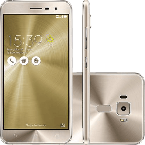 Tamanhos, Medidas e Dimensões do produto Smartphone Asus Zenfone 3 Dual Chip Android 6 Tela 5.2" 32GB 4G Câmera 16MP - Dourado