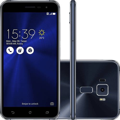 Tamanhos, Medidas e Dimensões do produto Smartphone Asus Zenfone 3 Dual Chip Android 6 Tela 5.2" 32GB 4G Câmera 16MP - Preto Safira