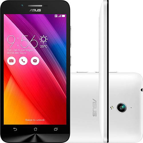 Tamanhos, Medidas e Dimensões do produto Smartphone Asus Zenfone Go Dual Chip Desbloqueado Android 5 Tela 5" 16GB 3G Câmera 8MP - Branco