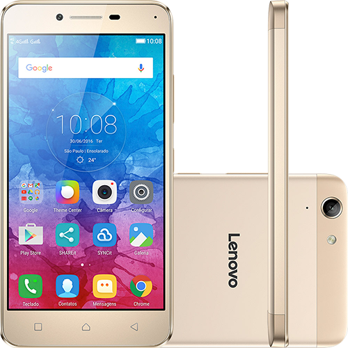 Tamanhos, Medidas e Dimensões do produto Smartphone Lenovo Vibe K5 Dual Chip Android Tela 5" 16GB 4G Câmera 13MP - Dourado
