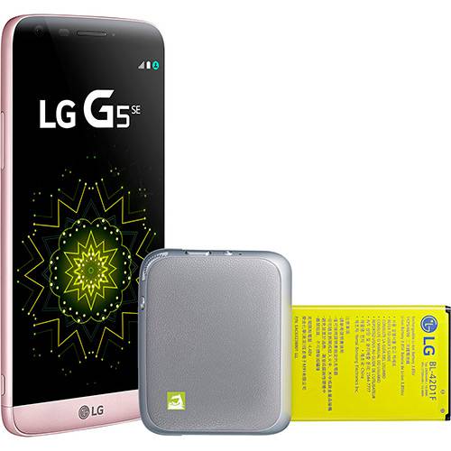 Tamanhos, Medidas e Dimensões do produto Smartphone LG G5 se 32GB - Rosa + Acessório Camera Modular para Celular Lg G5 Modelo Cbg-700