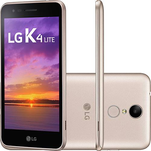 Tamanhos, Medidas e Dimensões do produto Smartphone LG K4 Lite Dual Chip Android 6.0 Tela 5.0" Quadcore 1.1GHz 8GB 4G Câmera 5MP - Dourado